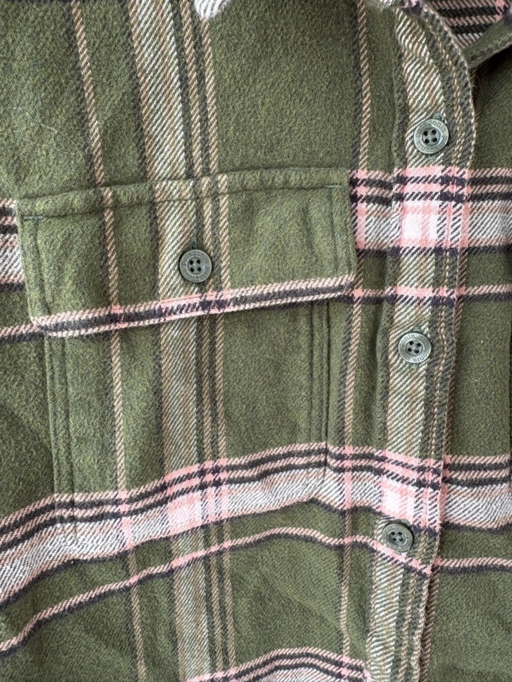 Patagonia Fjord Flannel Shirt Green - Size Small 100% Cotton Button Down - Picture 2 of 7